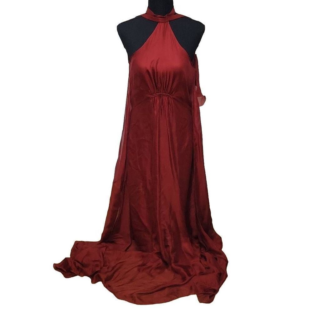 Leon Max Limited Edition Silk Halter Gown